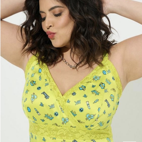 Rare Betsey Johnson Torrid lace slip dress neon - Picture 6 of 6